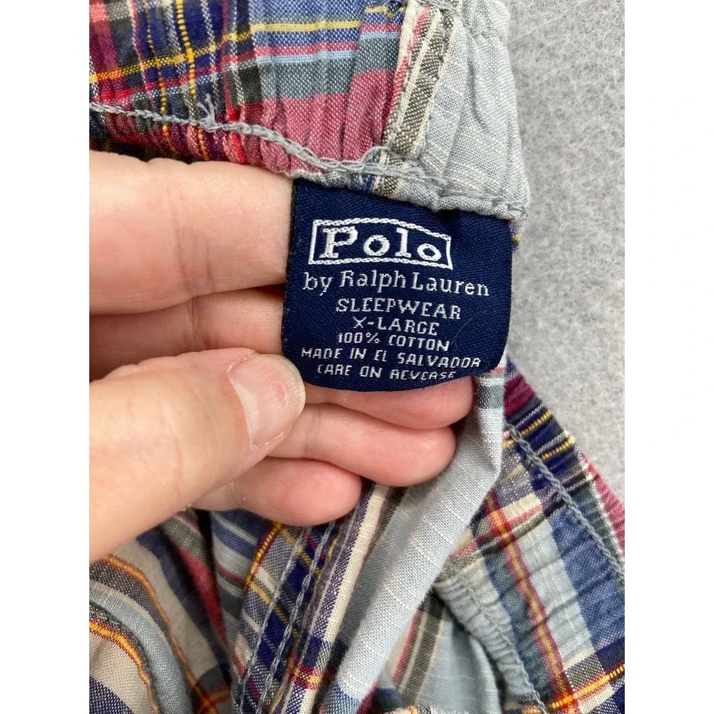 Polo Ralph Lauren Pajama Pants Mens Sz XL Plaid Sleepwear Lounge Cotton Blue Red